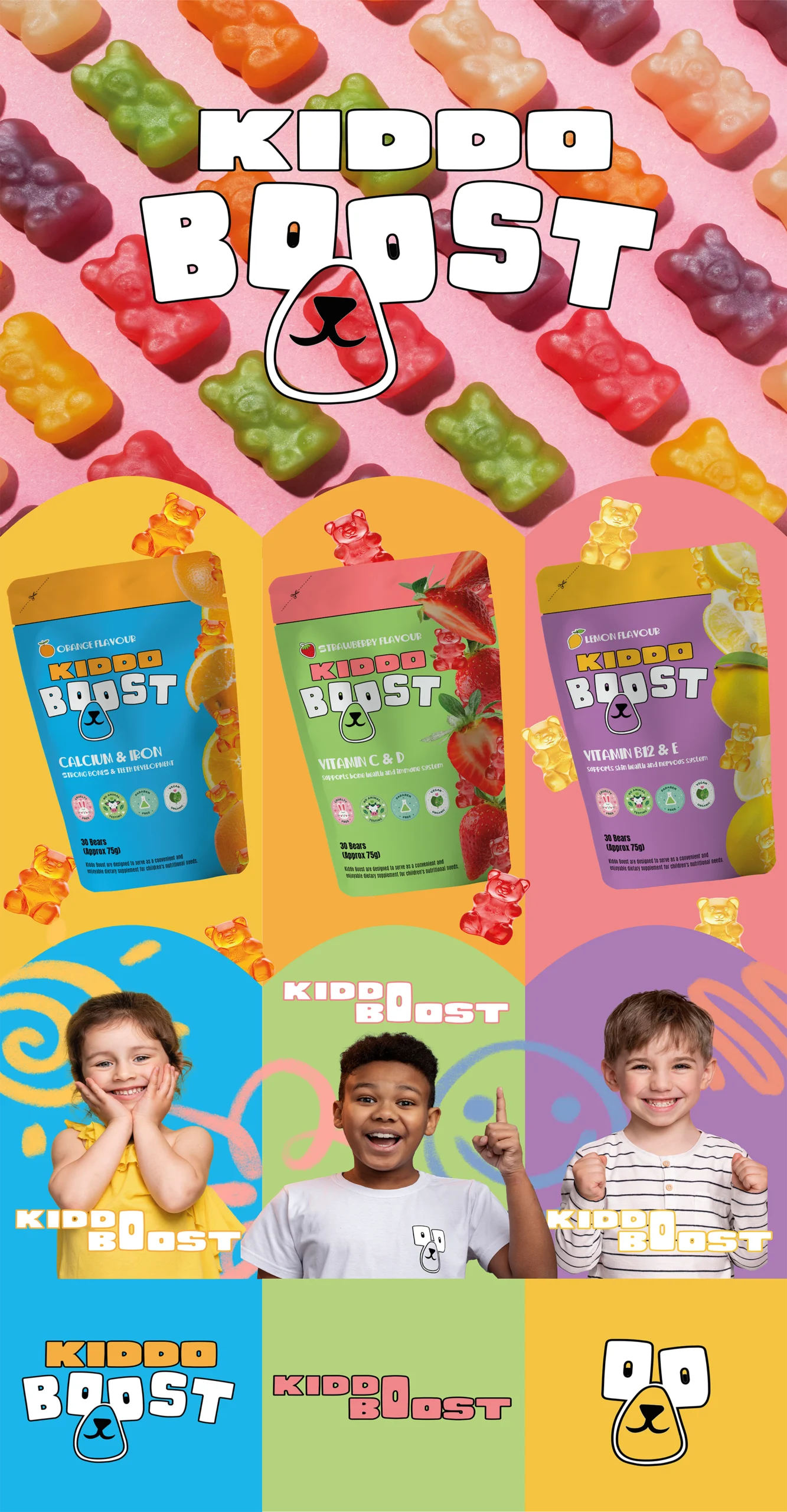 Kiddo Boost visual Identity